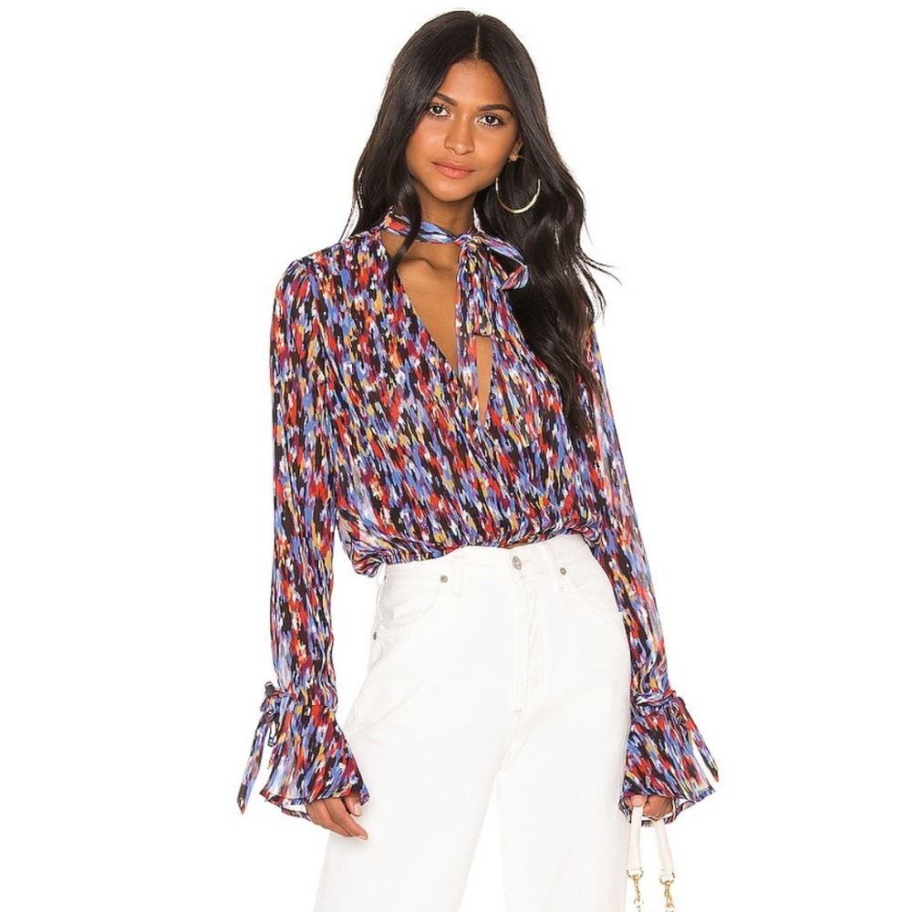 House of Harlow x Revolve Joli Tie Cuff Blouse